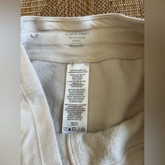 Calvin Klein Performance Women's Cream Jogger Sweatpants with Logo, Size small - Picture 8 of 8